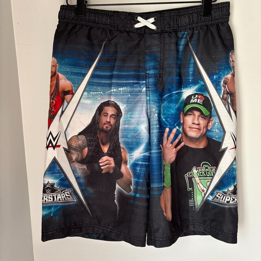 WWE Superstars John Cena/Roman Reigns Boys Swim Trunks Board Shorts L 10/12 #5